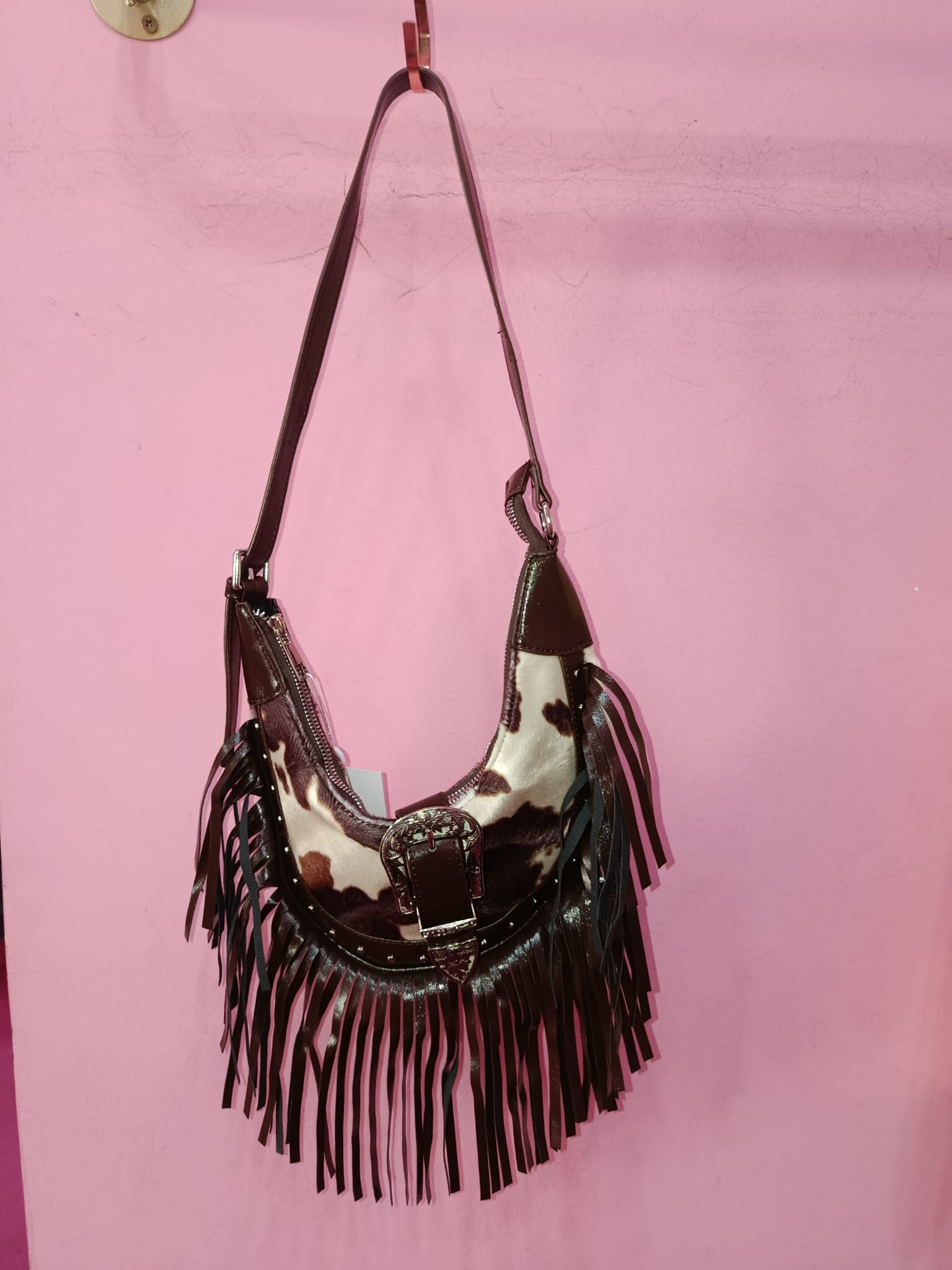 Borsa Cow con Frange