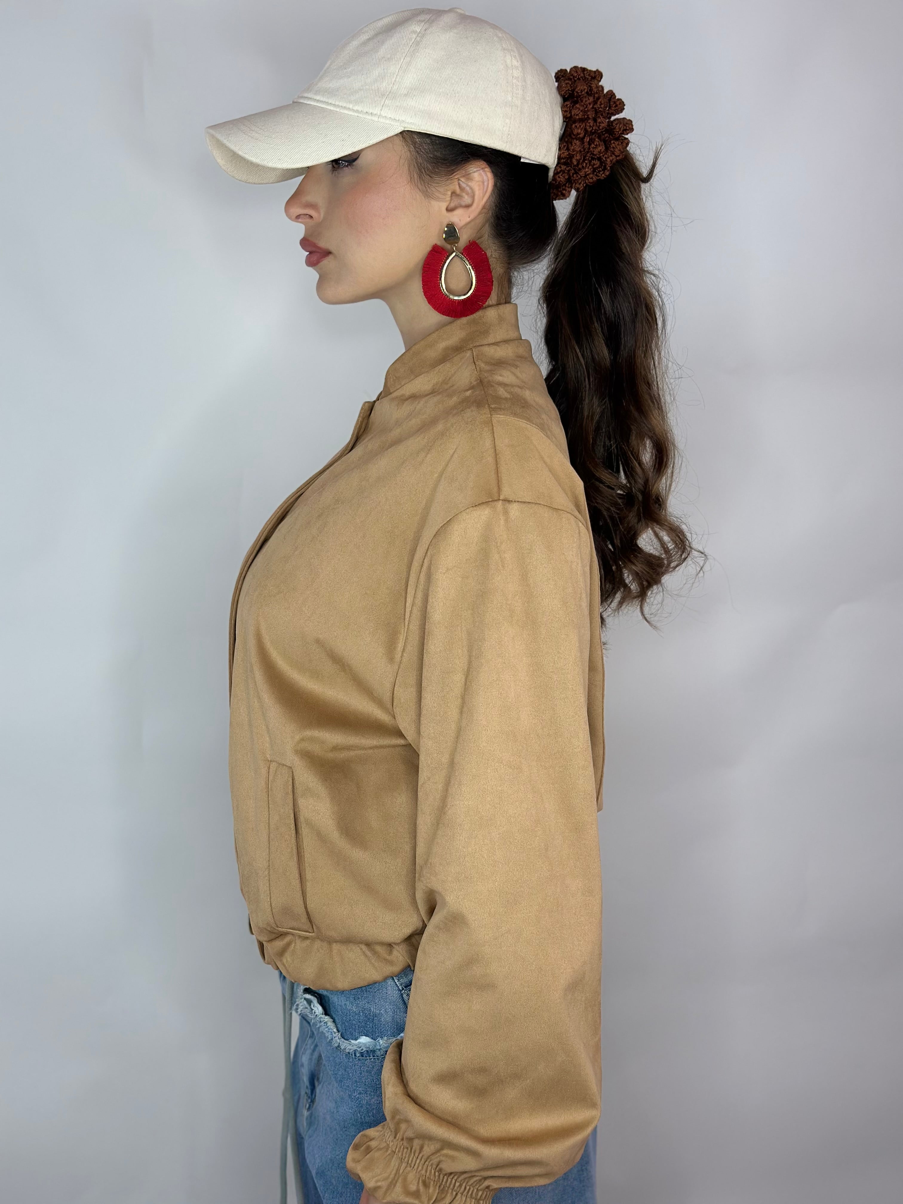 Bomber camoscio Beige
