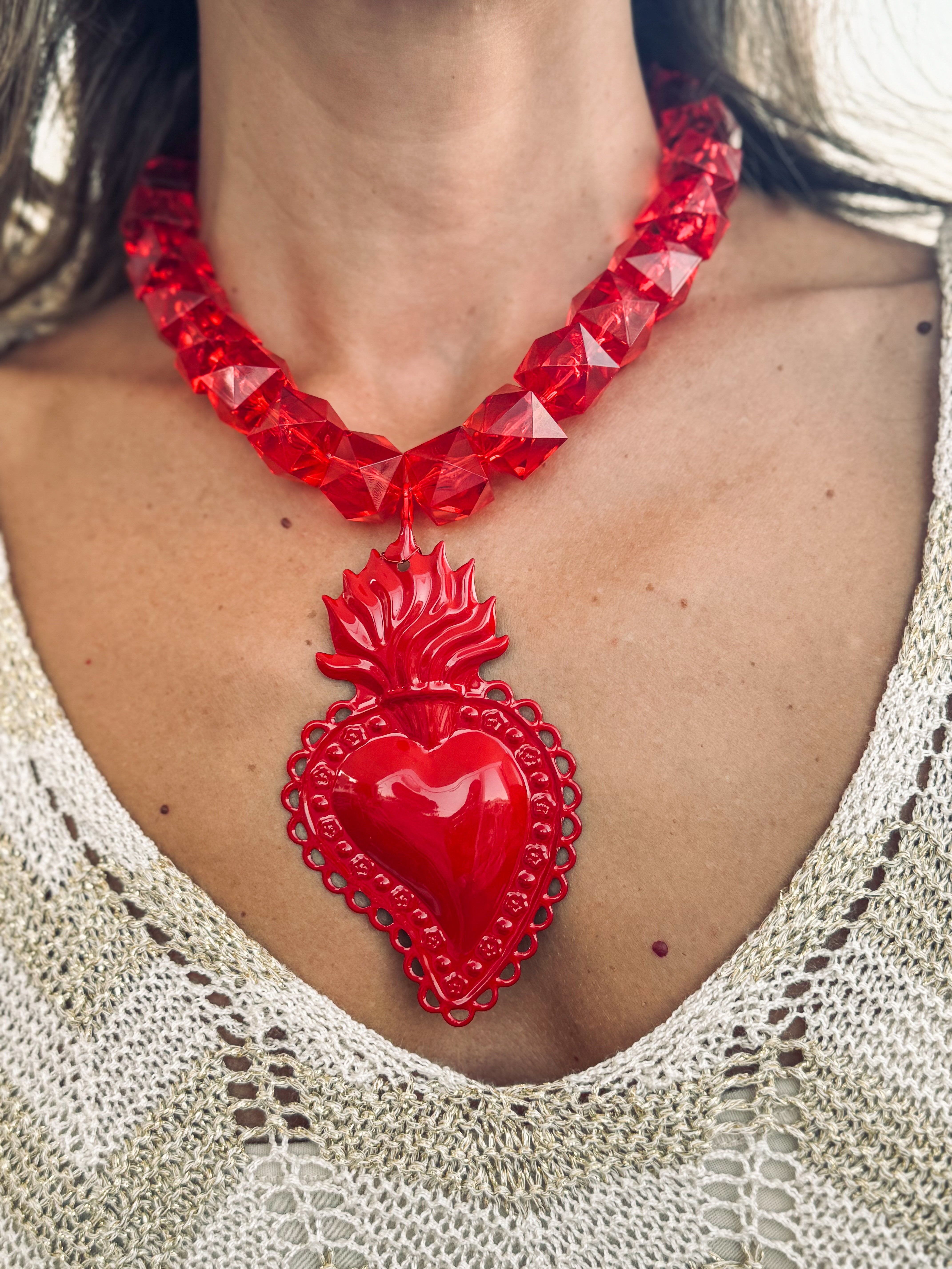 Collana Cuore Sacro Red