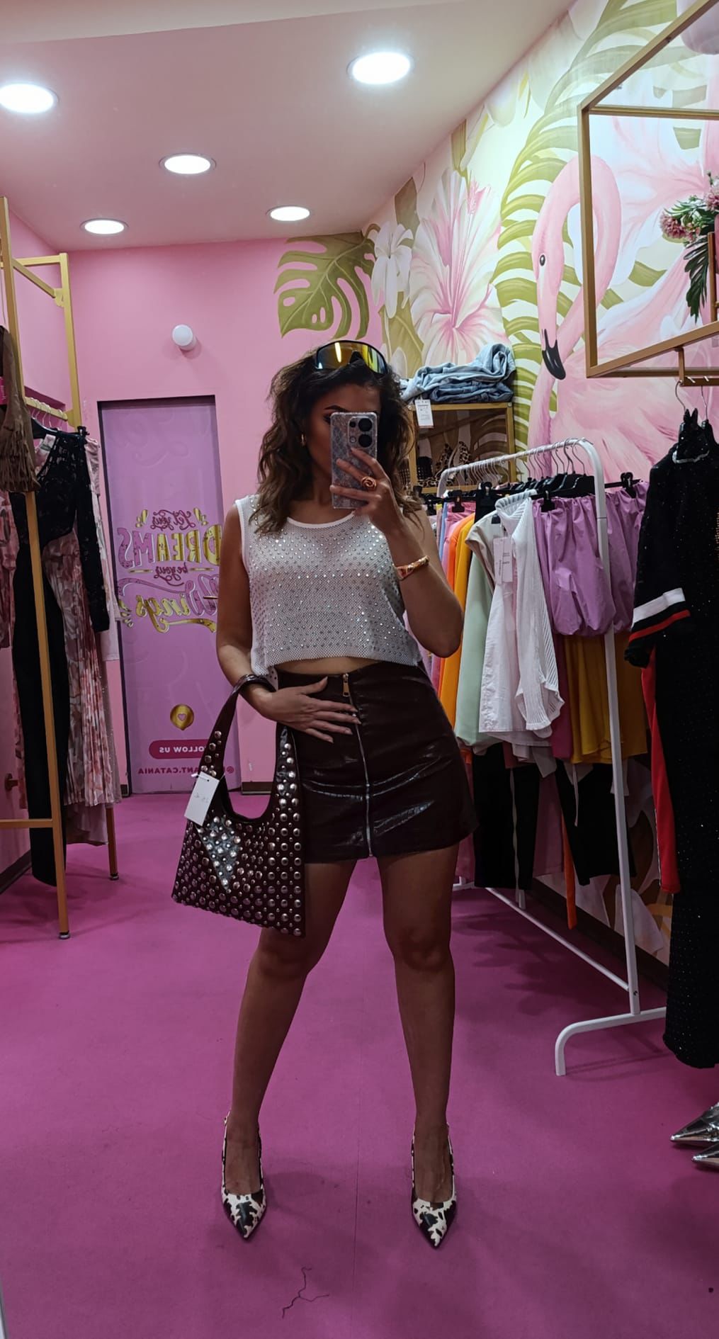 Borsa con Borchie Argento