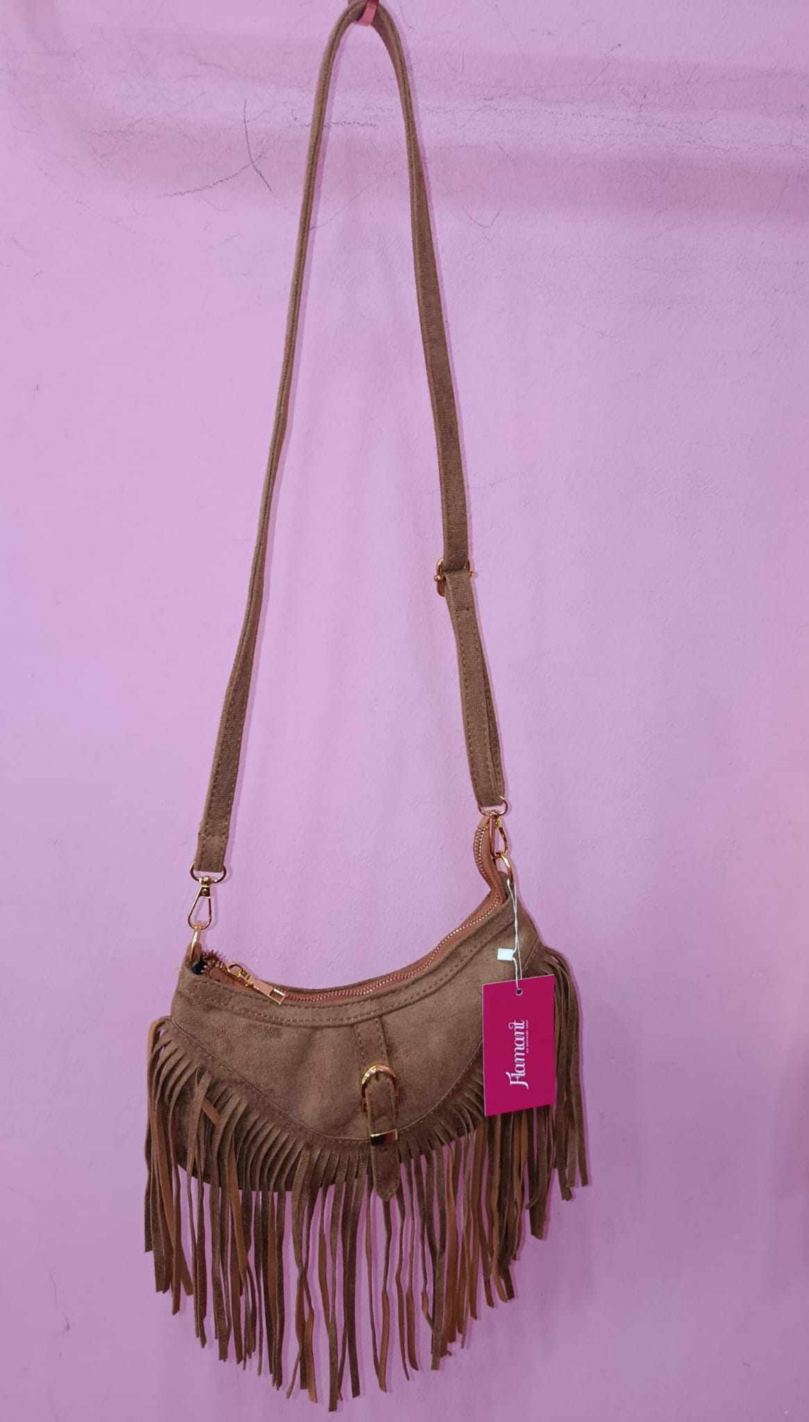 Borsa Marrone Chiaro con Frange